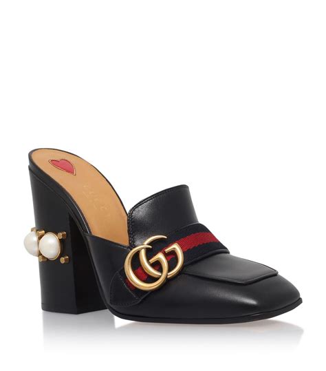 Gucci Peyton Pearl Mules in Black 